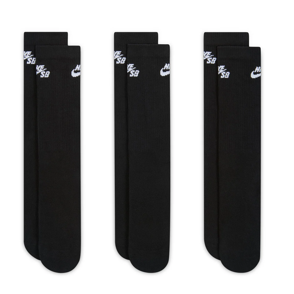 Nike SB Everyday Elevated 3-Pack Crew Sock - Black - Image 3