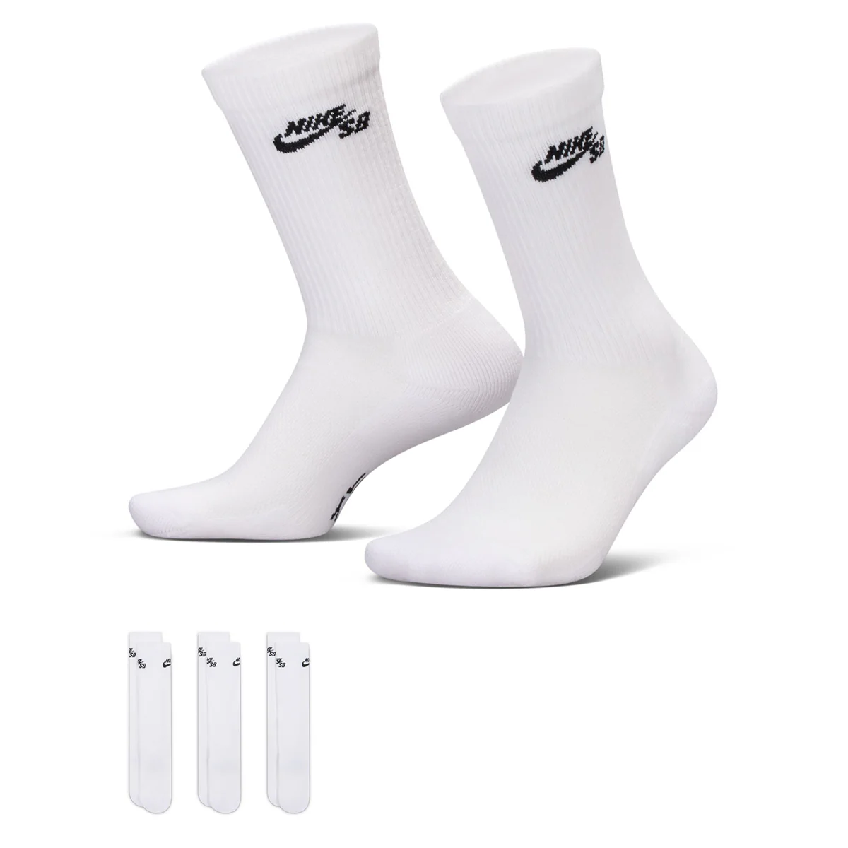 Nike SB Everyday Elevated 3-Pack Crew Sock - White