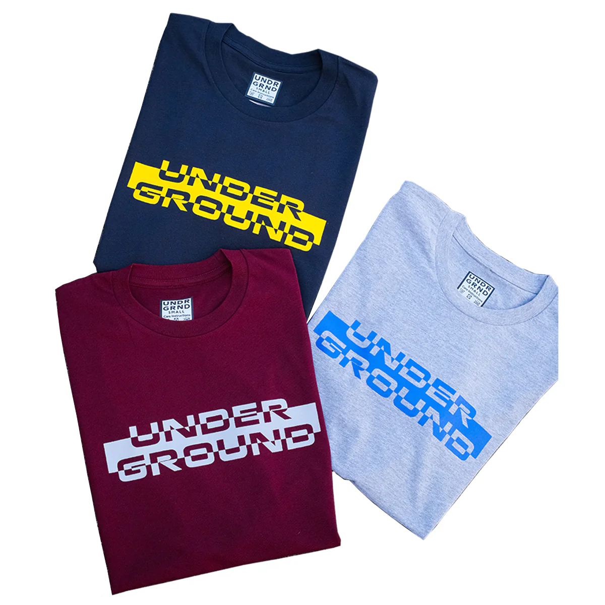 Underground "Block" T-Shirt - Navy - Image 3