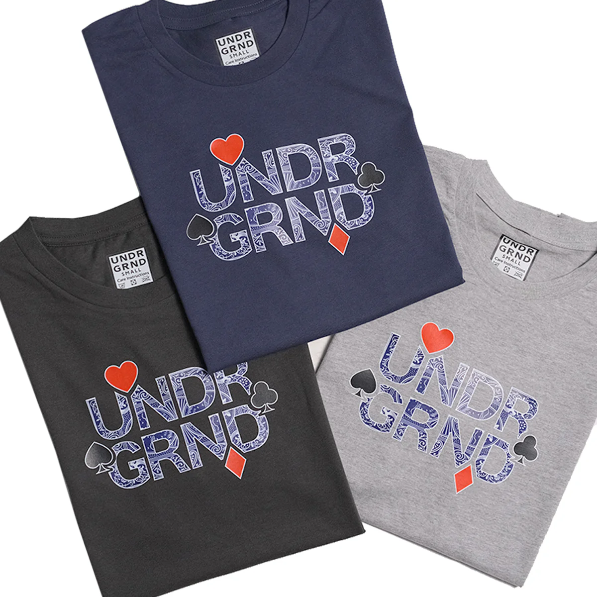 Underground "Cards" T-Shirt - Heather Grey - Image 2